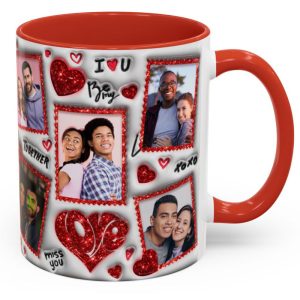Personalised 10 Picture Collage Valentines Mug