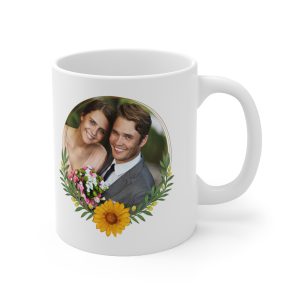 Wedding Mug Sunflower Floral Design
