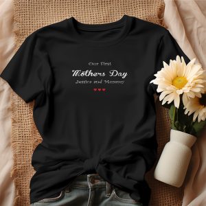 First Mothers Day(With babies name) Personalized Premium ladies T-shirt