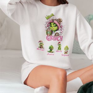 Grinch Mama Pink and Red Top