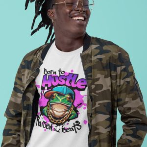 Born to Hussle Raised on beats HipHop Tee