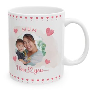 I love you Mom personalized Pink Mug