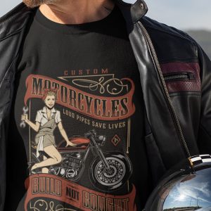 Custom Motorbikes - Loud Pipes Save Lives Retro Top