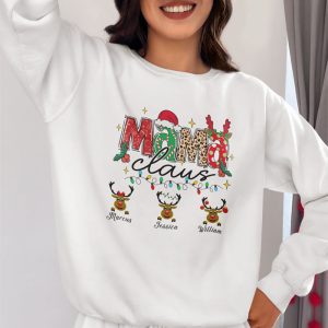 Personalized Christmas Reindeer T-shirt for Moms & Grandmothers